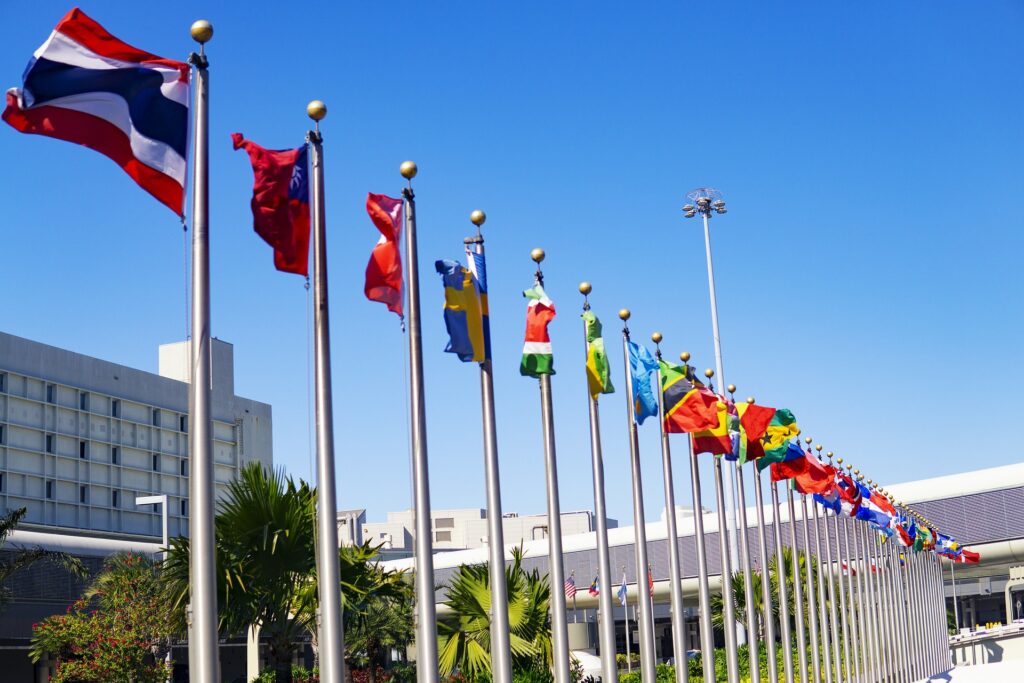 Flags representing the Political Voice Talent article.